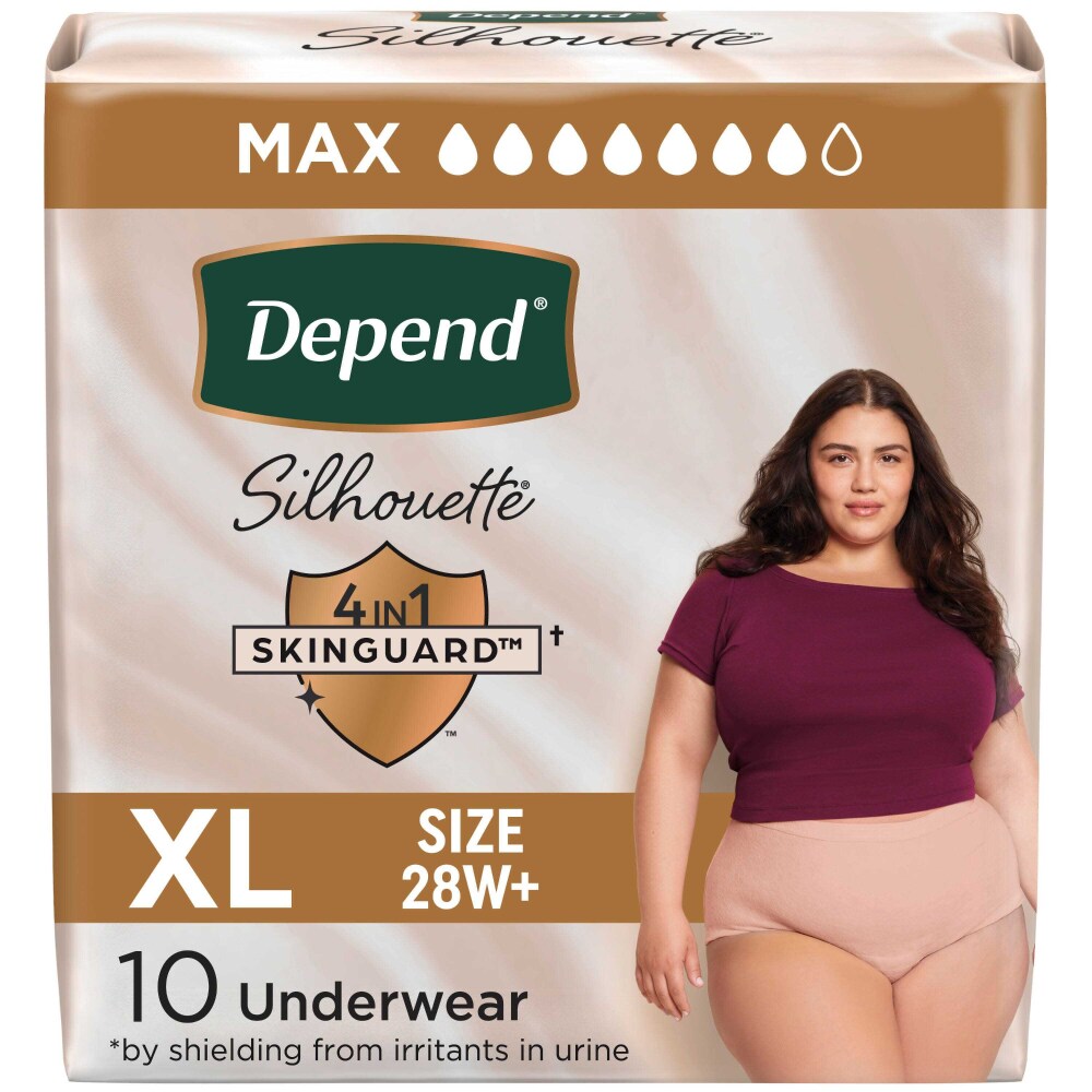 Depend Silhouette Maximum Absorbency Undewear Pink Female X-large - Pack Of 10 - Behope