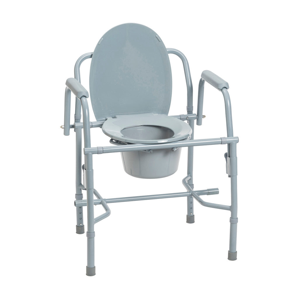 Deluxe Steel Drop Arm Commode - BeHope