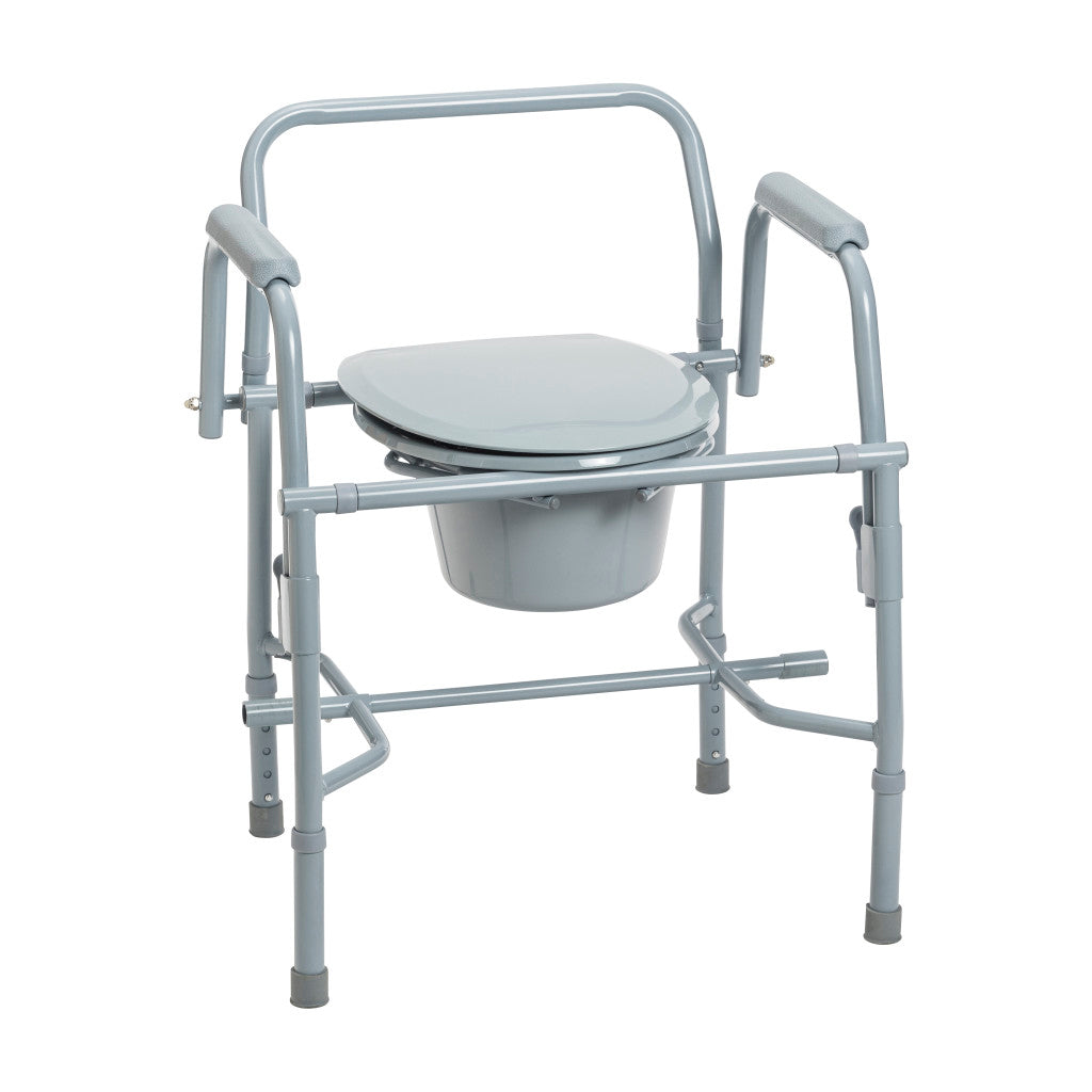 Deluxe Steel Drop Arm Commode - BeHope