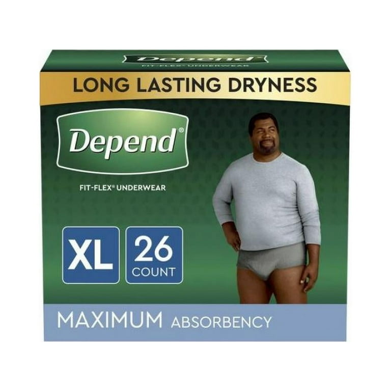 Depend Fit-flex Maximum Underwear X-large Male Bulk - Package Of 26 - Behope