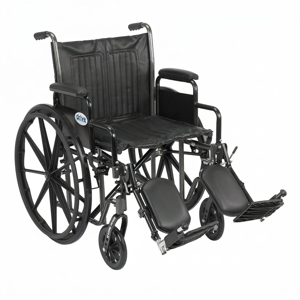 Silver Sport 2 Wheelchair, Detachable Desk Arms, Elevating Leg Rests, 20" Seat - BeHope