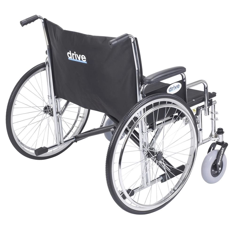 Sentra Ec Heavy Duty Extra Wide Wheelchair, Detachable Desk Arms, Elevating Leg Rests, 30" Seat - BeHope