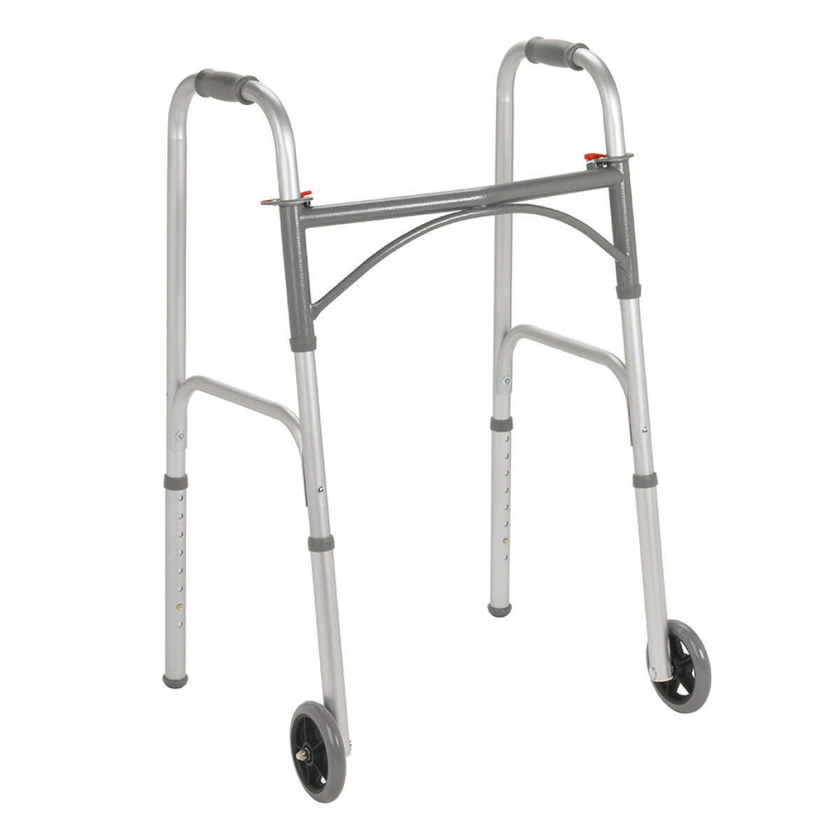 Folding Junior Walker, Two Button with 5" Wheels - BeHope