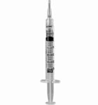 Medical syringe with needle on a white background - BeHope