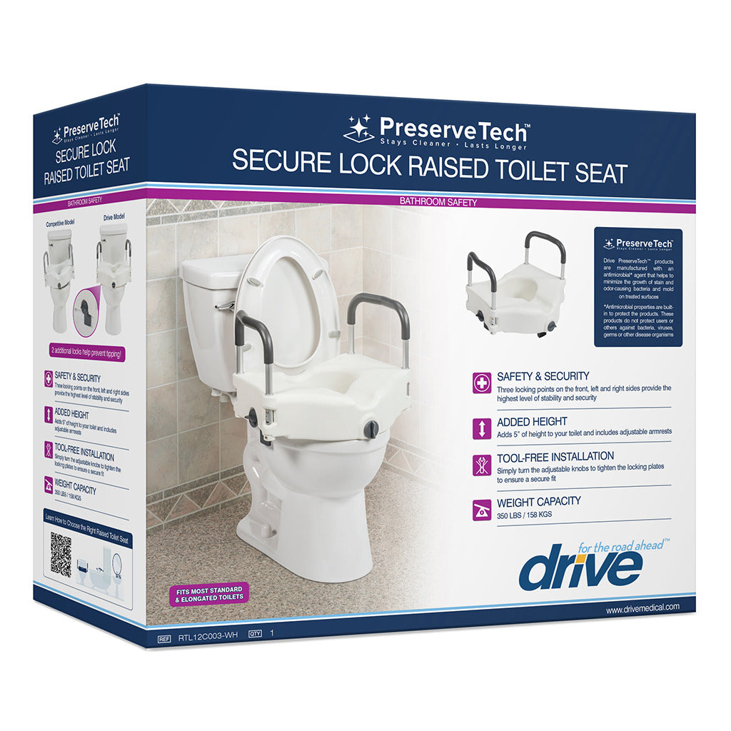 PreserveTech™ Secure Lock Raised Toilet Seat - BeHope