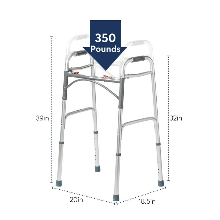 Deluxe Folding Walker, Two Button - BeHope