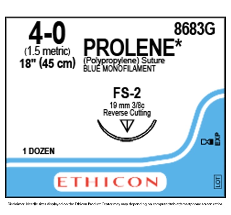 ProleneTM Blue Polypropylene Monofilament Non-Absorbable Suture, FS-2 Reverse-Cutting Needle - BeHope