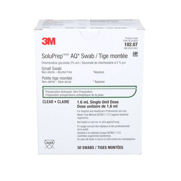 Soluprep Aq I.v. Small Swabstick With 2% Chg Alcohol Free Clear - BeHope