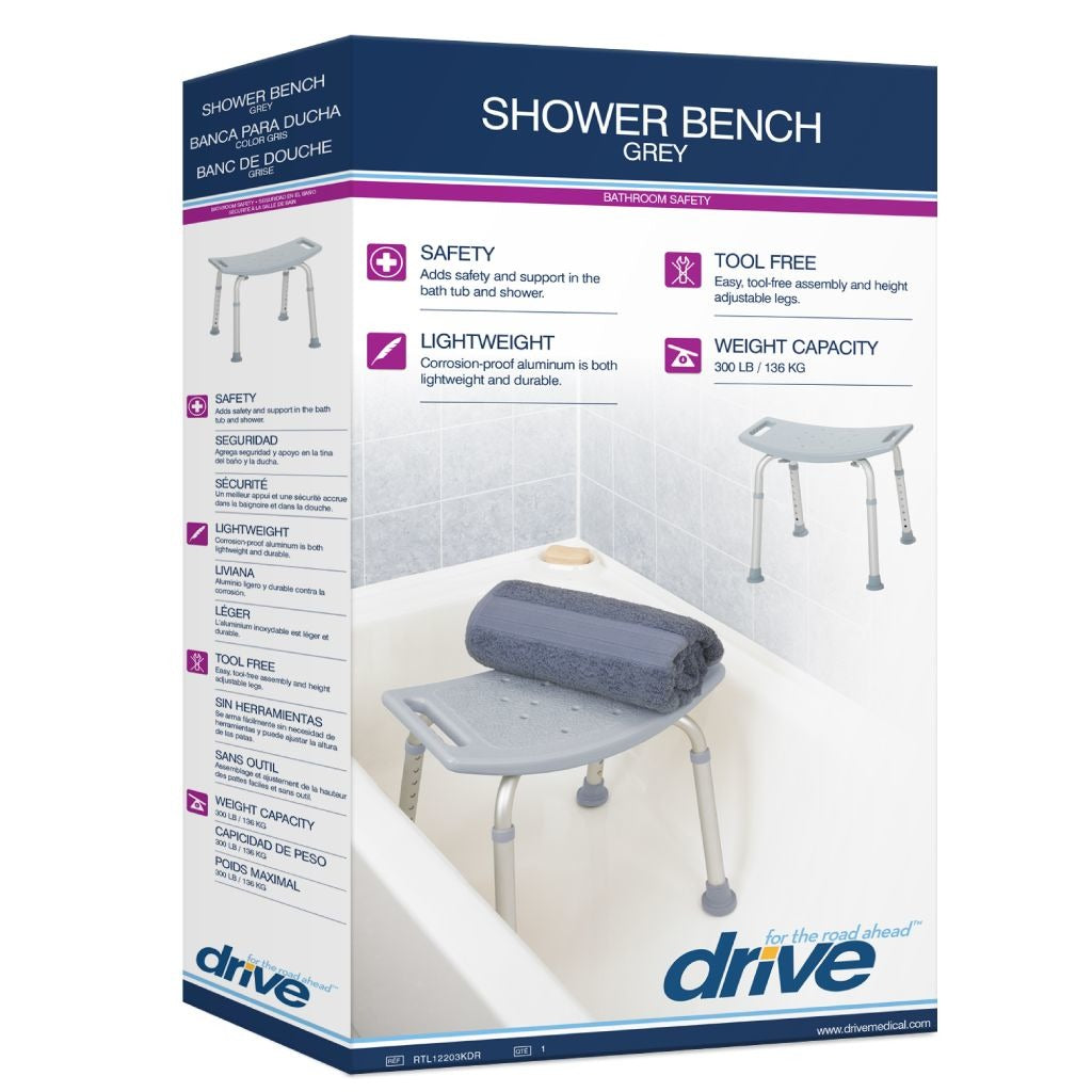 Deluxe Aluminum Shower Bench without Back - BeHope