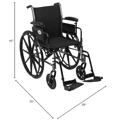 Cruiser Iii Light Weight Wheelchair With Flip Back Removable Arms, Adjustable Height Desk Arms, Swing Away Footrests, 18" - BeHope