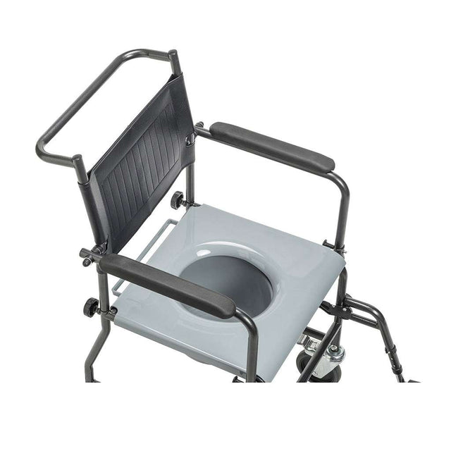 Upholstered Drop Arm Wheeled Commode - BeHope