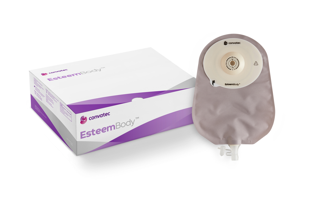 BX/10 Esteem Body Urostomy Pouch opaque w/window Durahesive CTF-10-35mm 7mm-CD 40mm-TL - BeHope