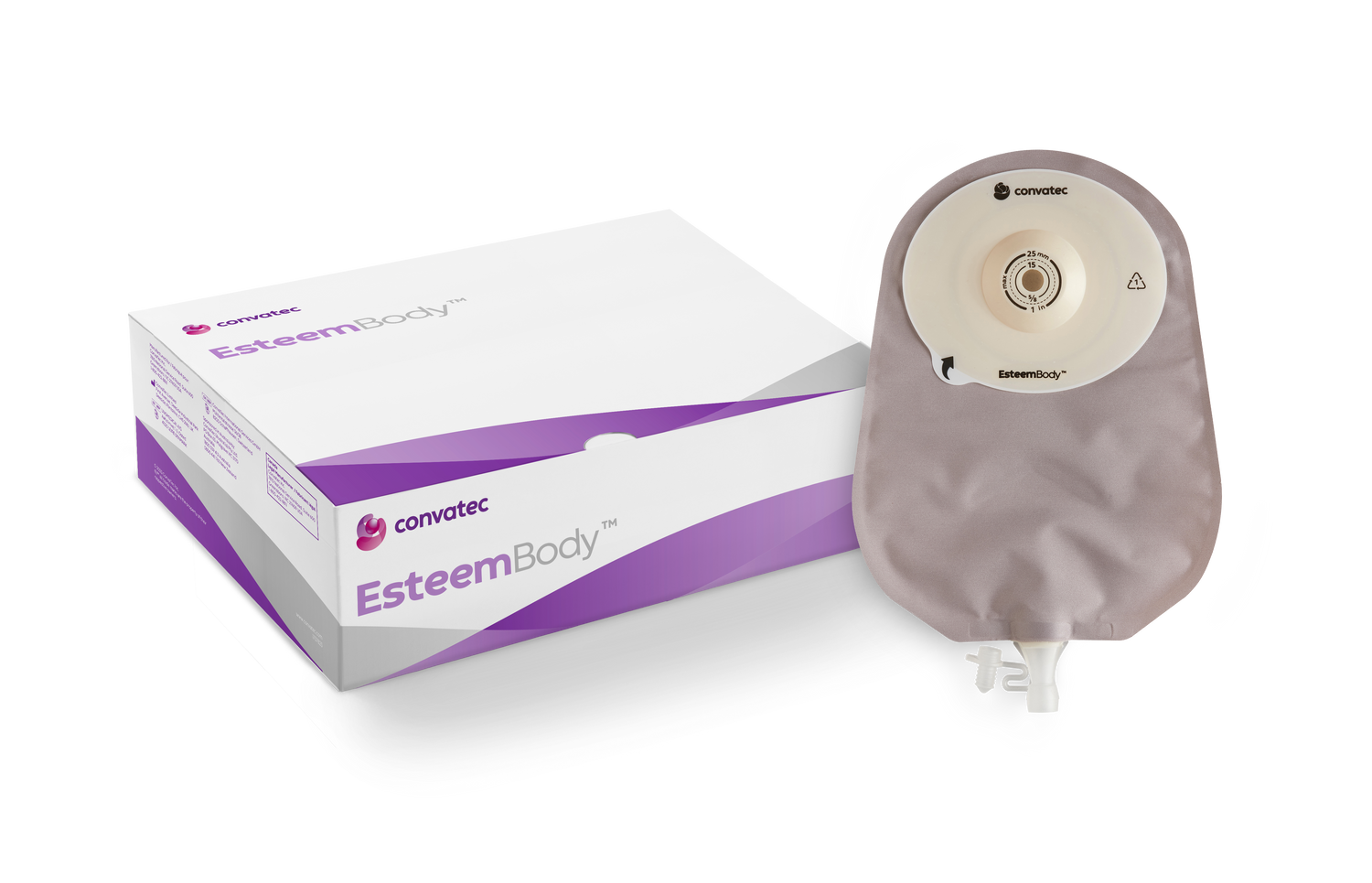 BX/10 Esteem Body Urostomy Pouch opaque w/window Durahesive CTF-10-35mm 7mm-CD 40mm-TL - BeHope
