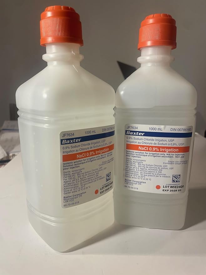 Baxter 0.9% Sodium Chloride Irrigation Solution Pour Bottle, 1000ml - case/12