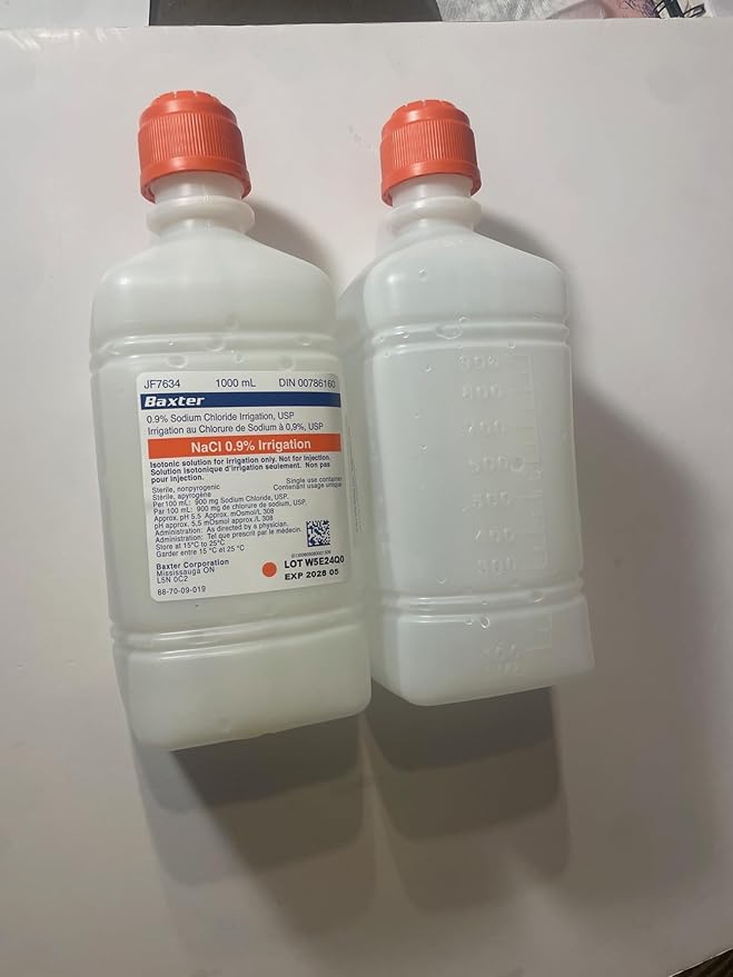 Baxter 0.9% Sodium Chloride Irrigation Solution Pour Bottle, 1000ml - case/12
