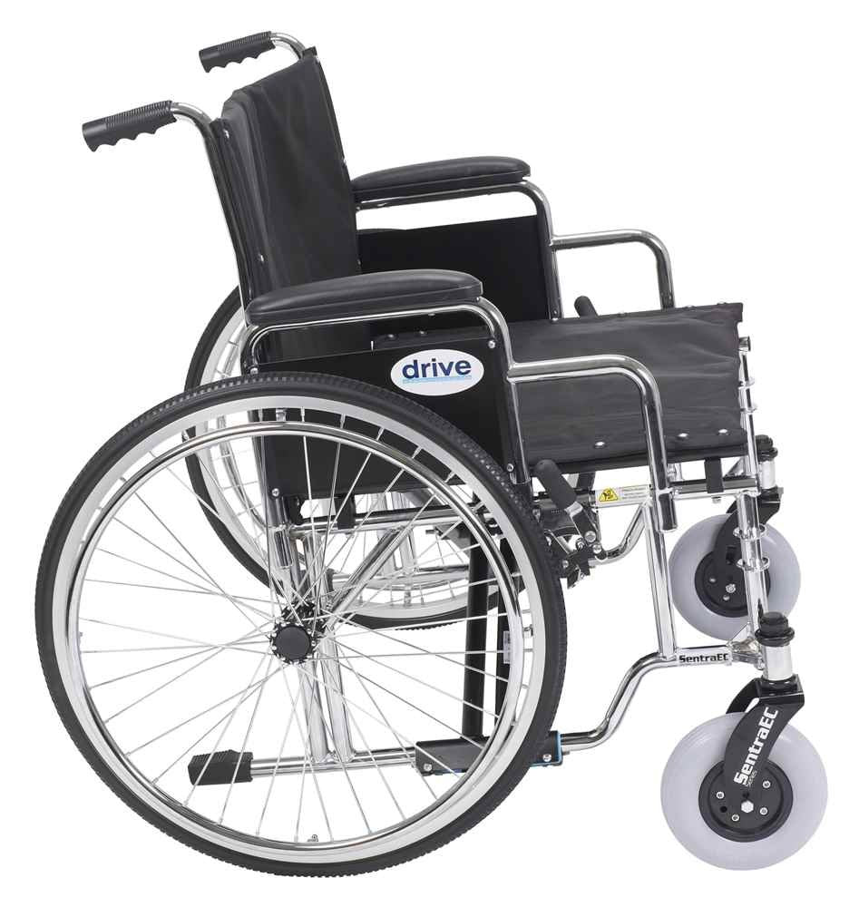 Sentra Ec Heavy Duty Extra Wide Wheelchair, Detachable Full Arms, Elevating Leg Rests, 30" Seat - BeHope
