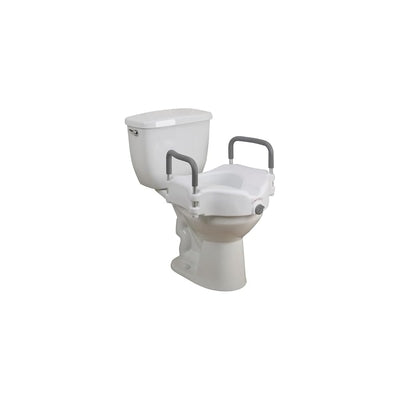 Elevated Raised Toilet Seat With Removable Padded Arms, Standard Seat - BeHope