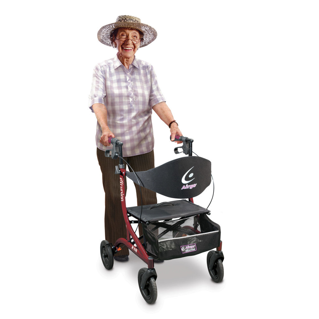 Airgo eXcursion X18 Lightweight Side-fold Rollator Hemi Height - BeHope