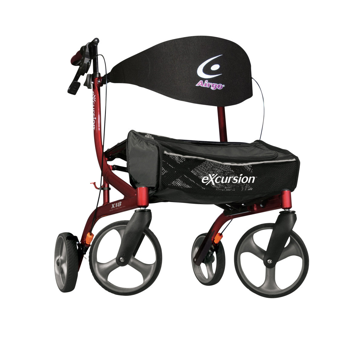 Airgo eXcursion X18 Lightweight Side-fold Rollator Hemi Height - BeHope