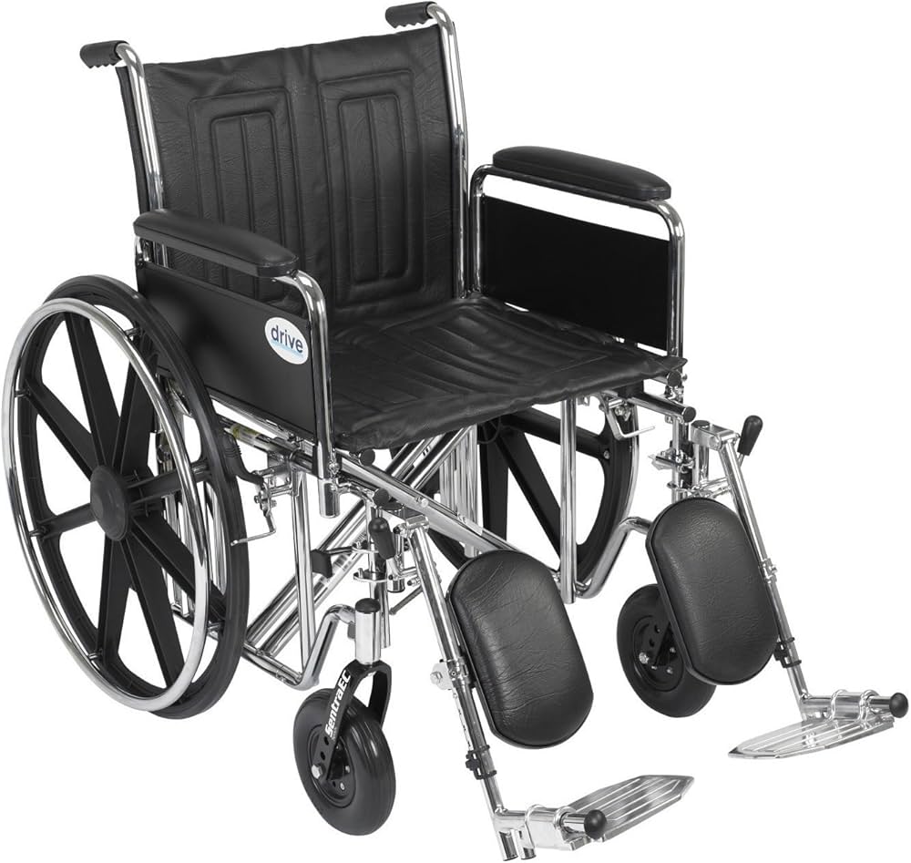 Sentra Ec Heavy Duty Wheelchair, Detachable Desk Arms, Elevating Leg Rests, 22" Seat - BeHope
