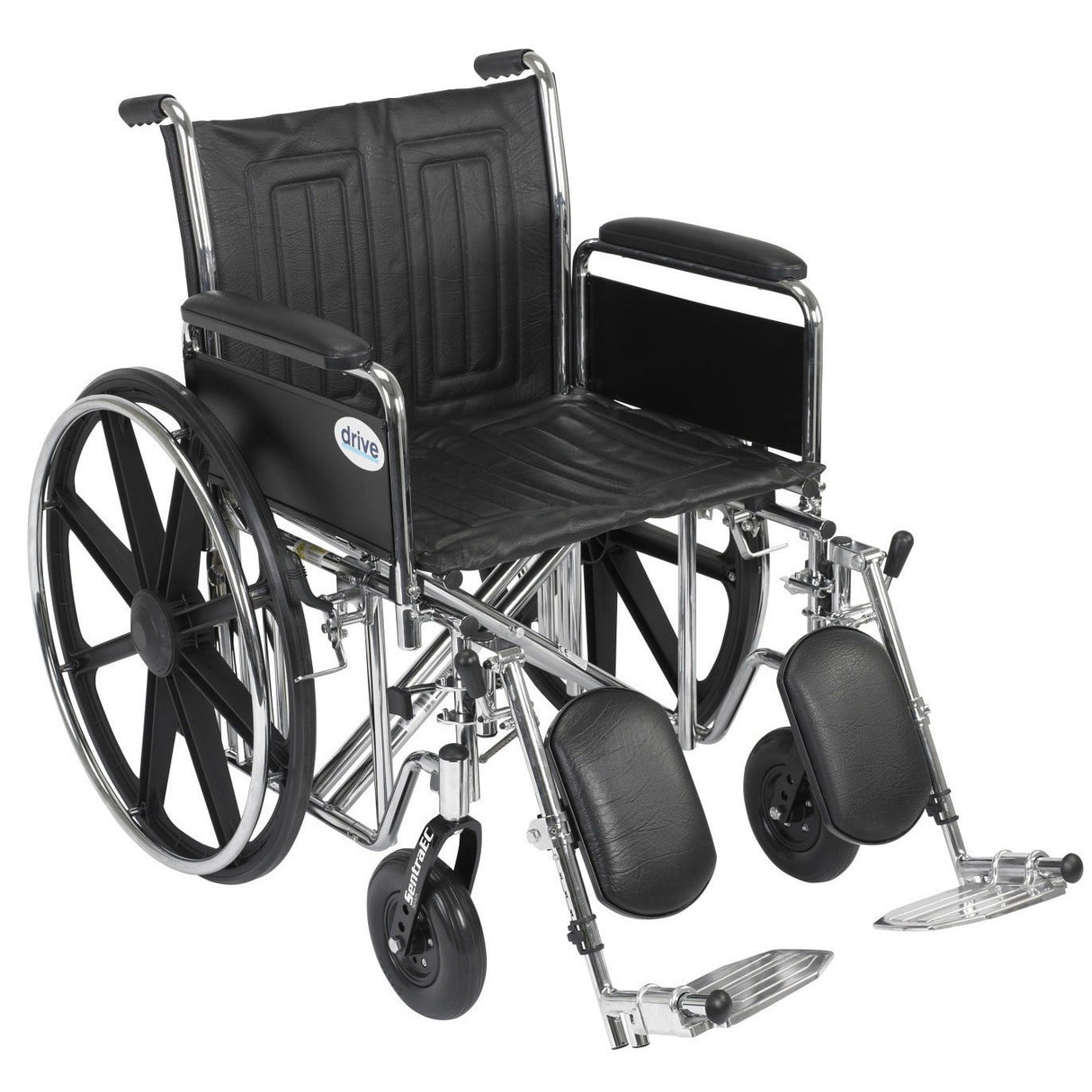 Sentra Extra Heavy Duty Wheelchair, Detachable Desk Arms, Elevating Leg Rests, 20" Seat - BeHope