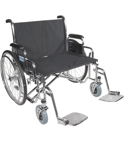 Sentra Ec Heavy Duty Extra Wide Wheelchair, Detachable Desk Arms, Swing Away Footrests, 30" Seat - BeHope
