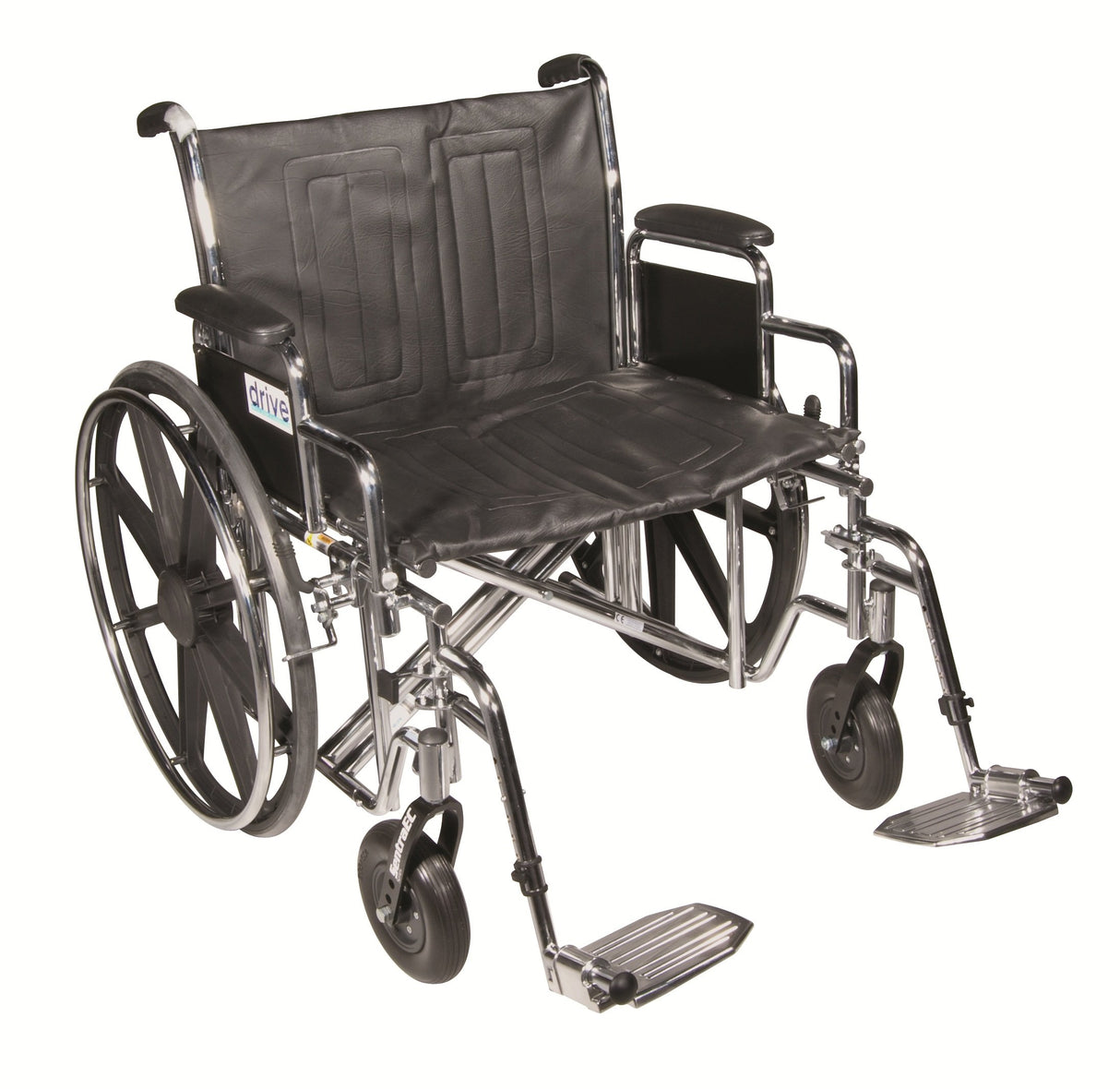 Sentra Ec Heavy Duty Wheelchair, Detachable Full Arms, Swing Away Footrests, 22" Seat - BeHope
