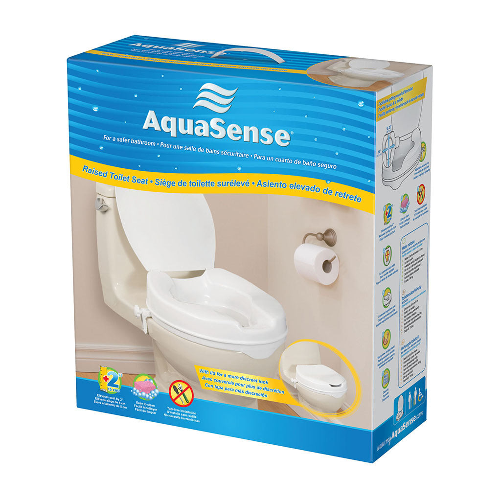 Raised Toilet Seat with Lid, 2" - BeHope