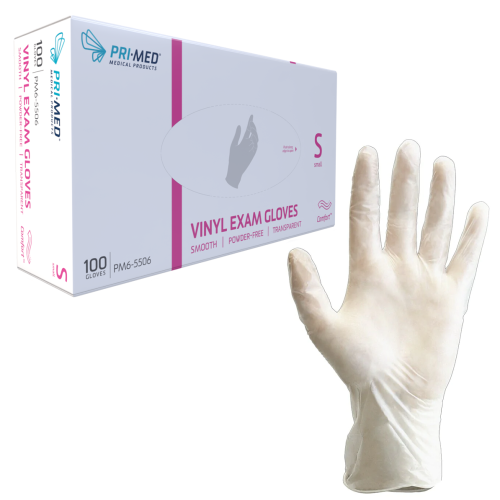 Comfort Vinyl Exam Glove, Powder-free, Clear, Small - Box Of 100 - BeHope