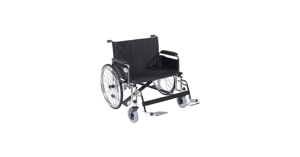 Sentra Ec Heavy Duty Extra Wide Wheelchair, Detachable Full Arms, Swing Away Footrests, 30" Seat - BeHope