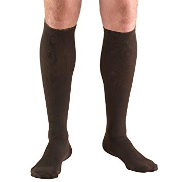 Pr/1 Truform Men's 15-20mmhg Casual Knee-high L (15 1/2-18") Black Latex-free