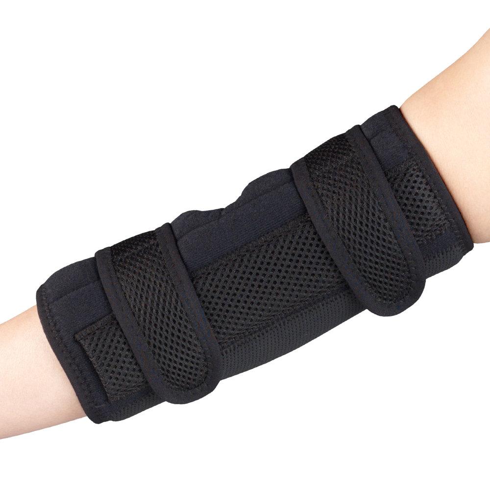 EA/1 OTC MAXIMUM ELBOW NIGHT SPLINT SUPPORT M (9 3/4-11") DUAL STRAPS AND REMOVABLE SPLINT BLACK - BeHope