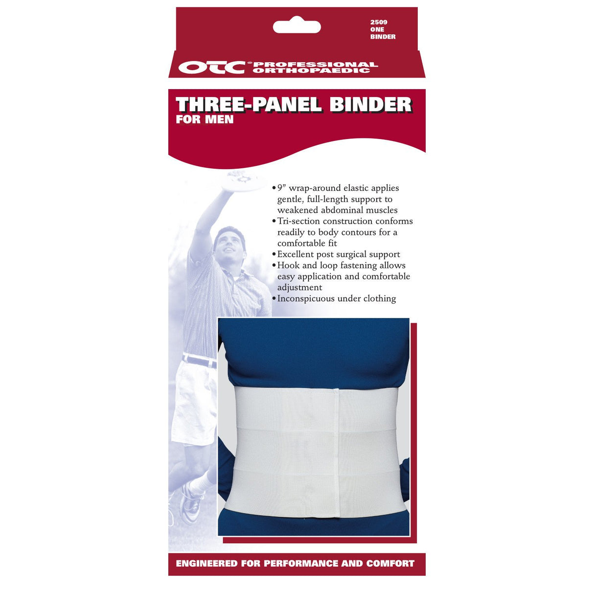 Ea/1 Three Panel Elastic Post-op Binder For Men, Large(37-40")