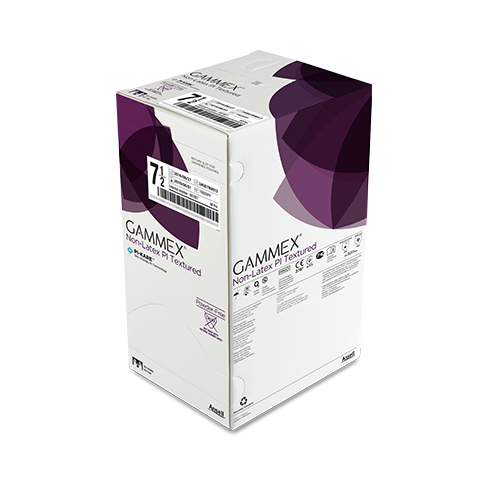 Gants texturés Gammex sans latex Pi blancs, taille 7,0, épaisseur standard, manchette perlée avec Suref, lot de 50 paires