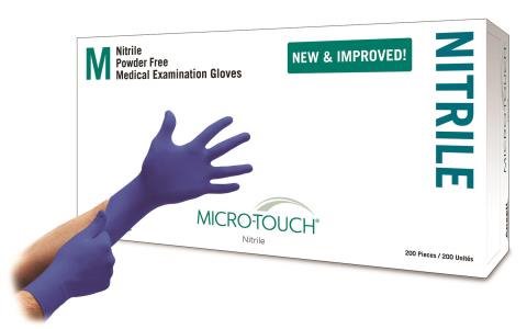 Micro-touch Micro-thin Nitrile Gloves Blue X-small 2.4mil - BeHope