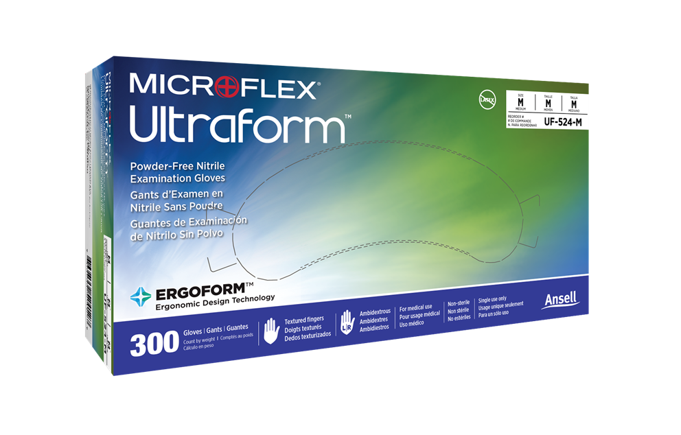 BX/300 ULTRAFORM NITRILE GLOVES COBALT BLUE LARGE 2.4MIL STANDARD CUFF - BeHope