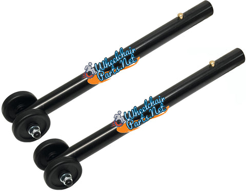 Silver Sport Rear Anti Tippers With Wheels, 1 Pair - BeHope