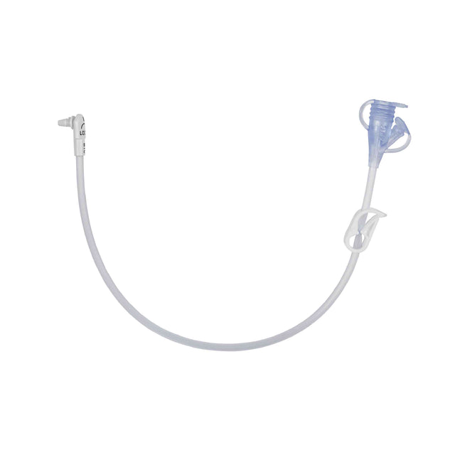 Mic-key Ext Set 24in, Right Angle, Non-bolus, 2-port Y & Clamp - BeHope