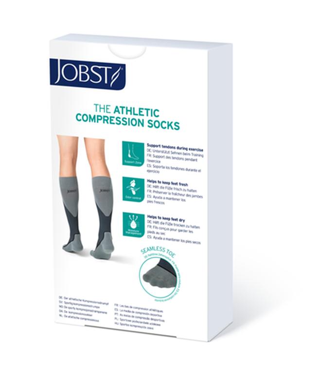Jobst Sport Stocking Unisex, 15-20mmhg, Lg, Grey/black, Closed Toemore Info... - BeHope