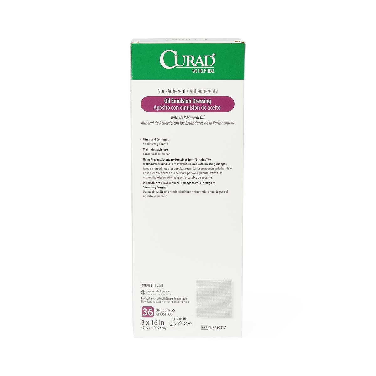 CURAD Nonadherent Sterile Oil Emulsion Dressings