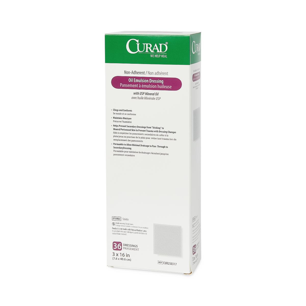 CURAD Nonadherent Sterile Oil Emulsion Dressings