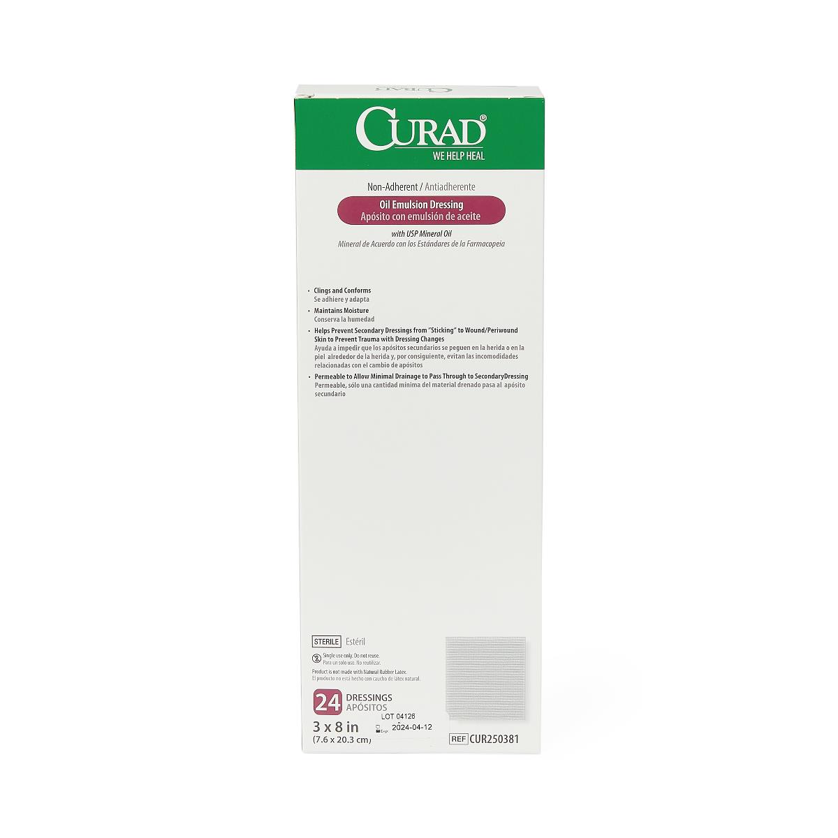 CURAD Nonadherent Sterile Oil Emulsion Dressings