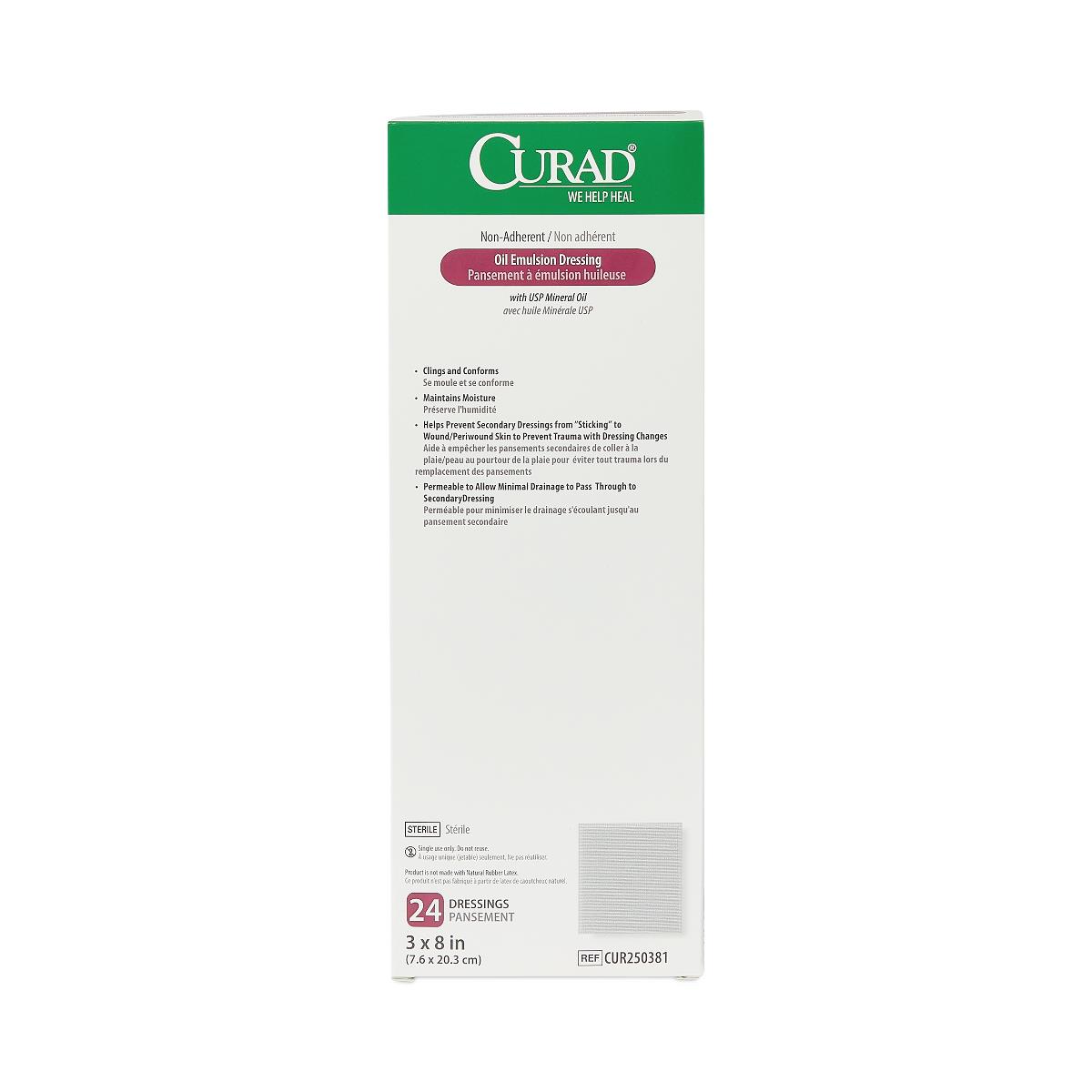 CURAD Nonadherent Sterile Oil Emulsion Dressings