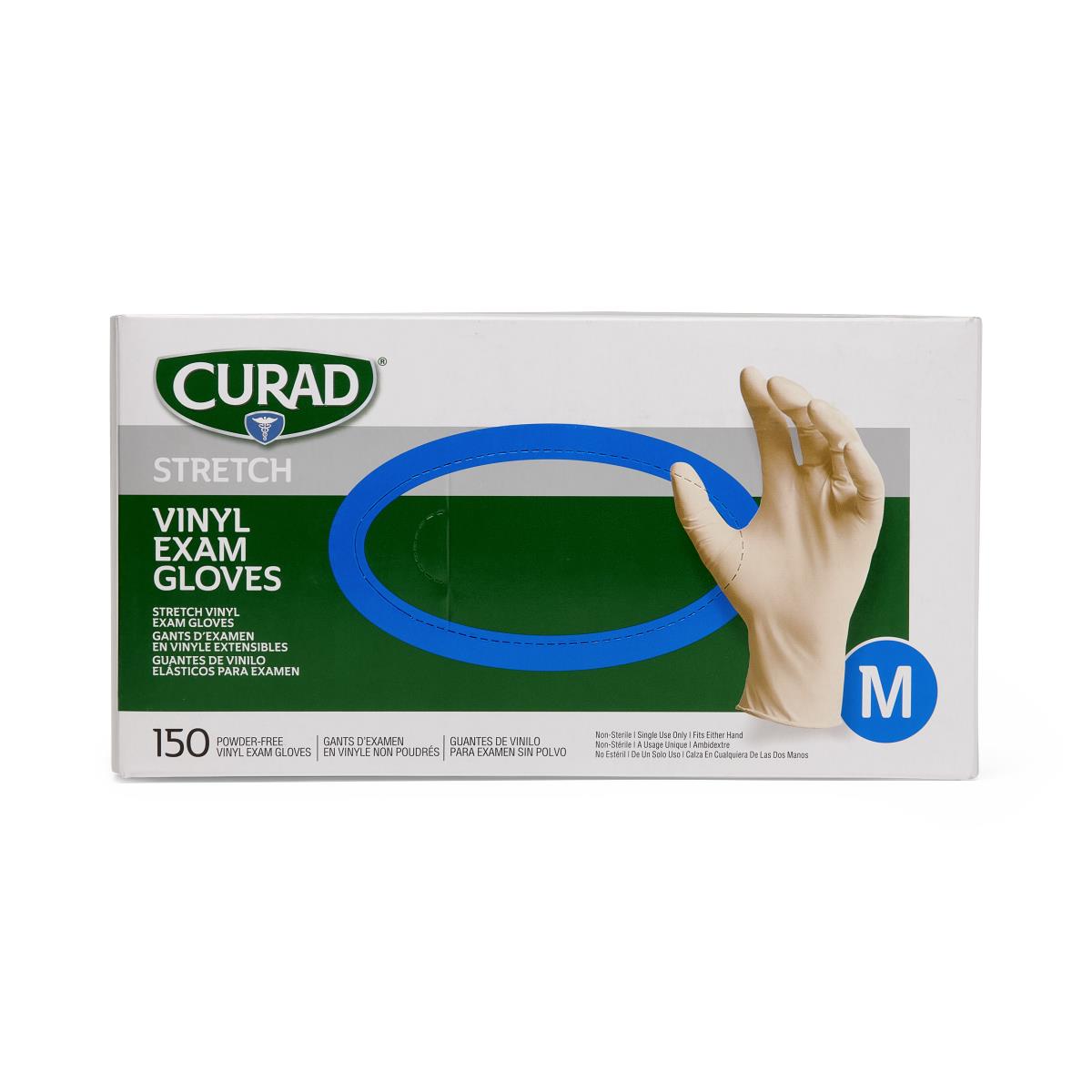 CURAD Powder-free Synthetic Stretch Vinyl Exam Gloves