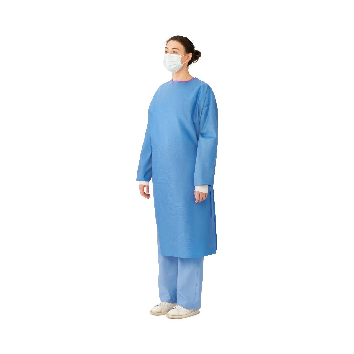Aurora Sterile Aami 3 Protection Surgical Gown With Set-in Sleeves Non-reinforced Large Blue Case/30 Each