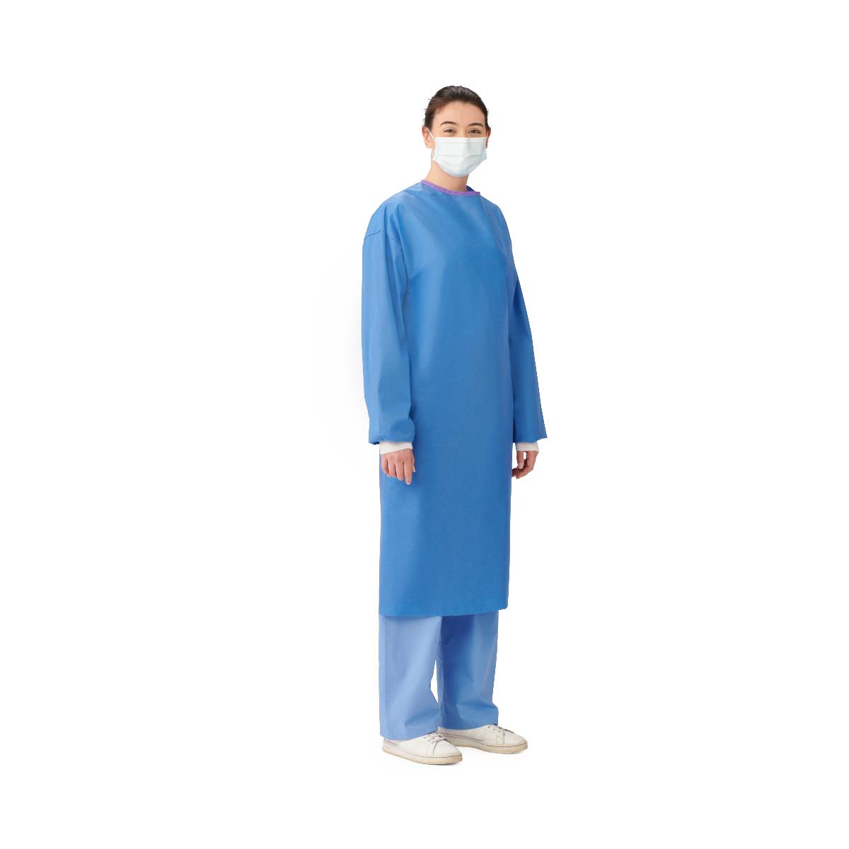 Aurora Sterile Aami 3 Protection Surgical Gown With Set-in Sleeves Non-reinforced Large Blue Case/30 Each
