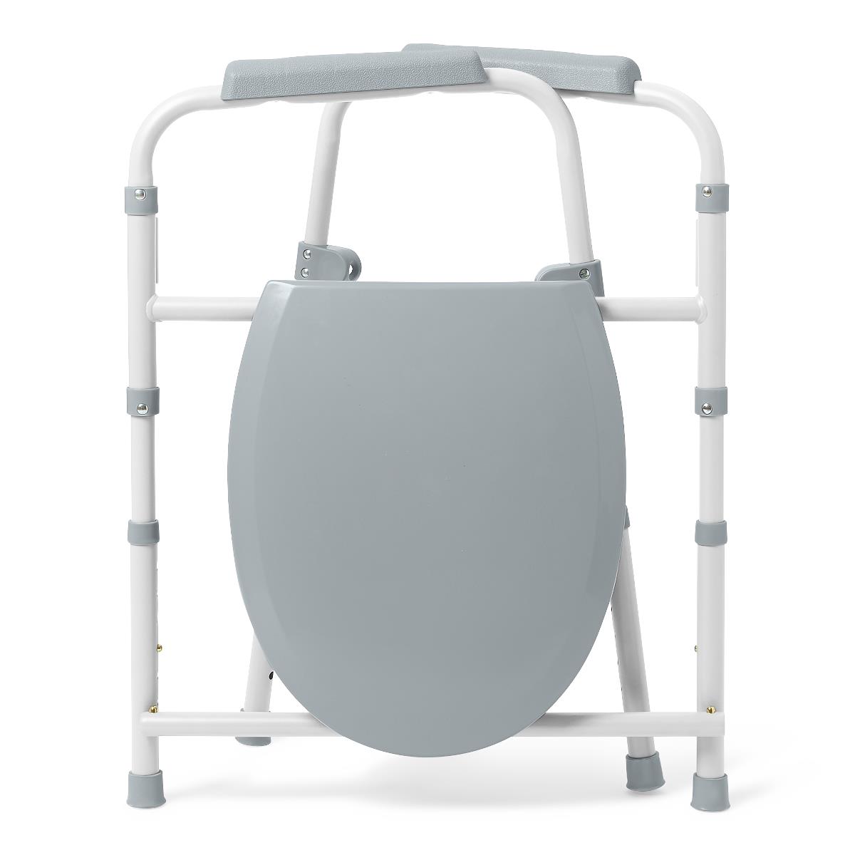 Guardian Commode, Aluminum Frame 3in1 Adj Height Foldable &stationary,elongatedseat With Pail And Lid, Non-retail Box, 350lb Capacity