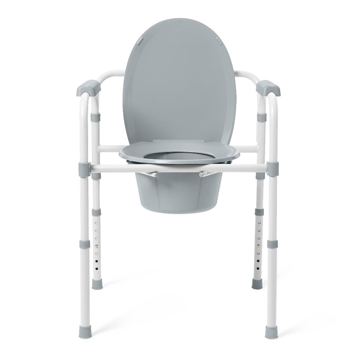 Guardian Commode, Aluminum Frame 3in1 Adj Height Foldable &stationary,elongatedseat With Pail And Lid, Non-retail Box, 350lb Capacity