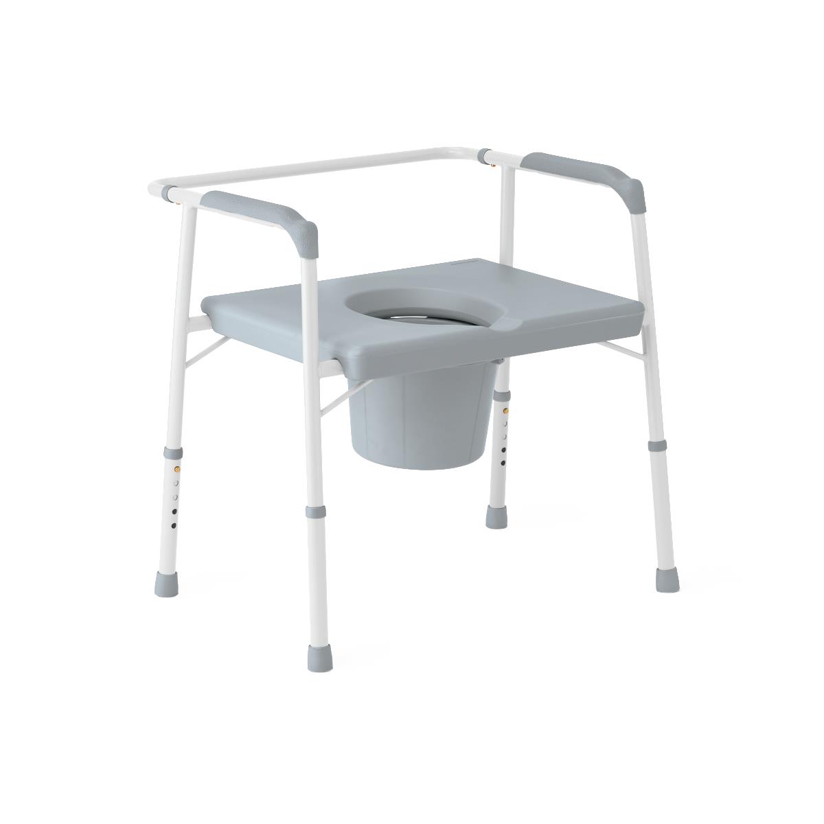 Guardian Bariatric Commode, Steel Frame Adj Height & Stationary,platform Seat With Pail And Lid, Non-retail Box, 650lb Capacity Case/2