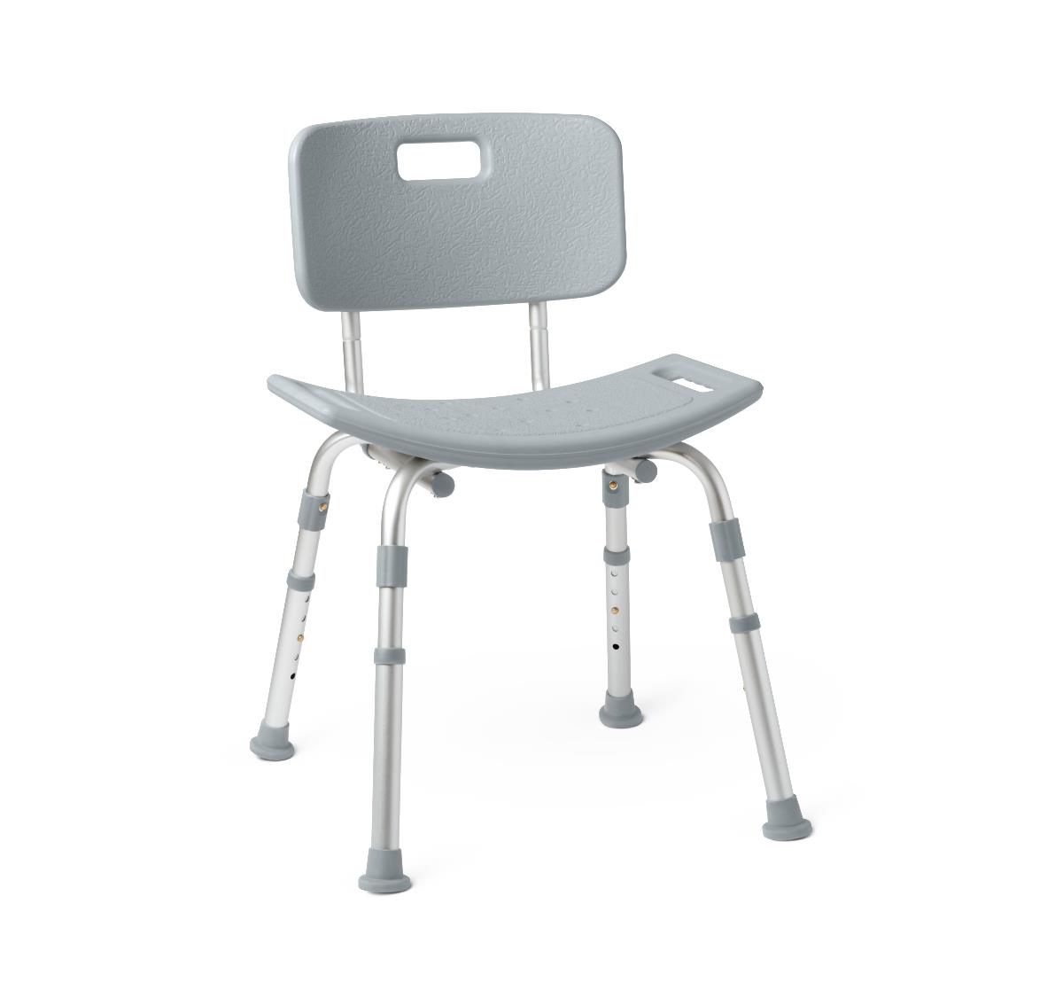 Guardian Aluminum Bath/shower Chair With Back, Grey, Knockdown, 350lbcapacity Each